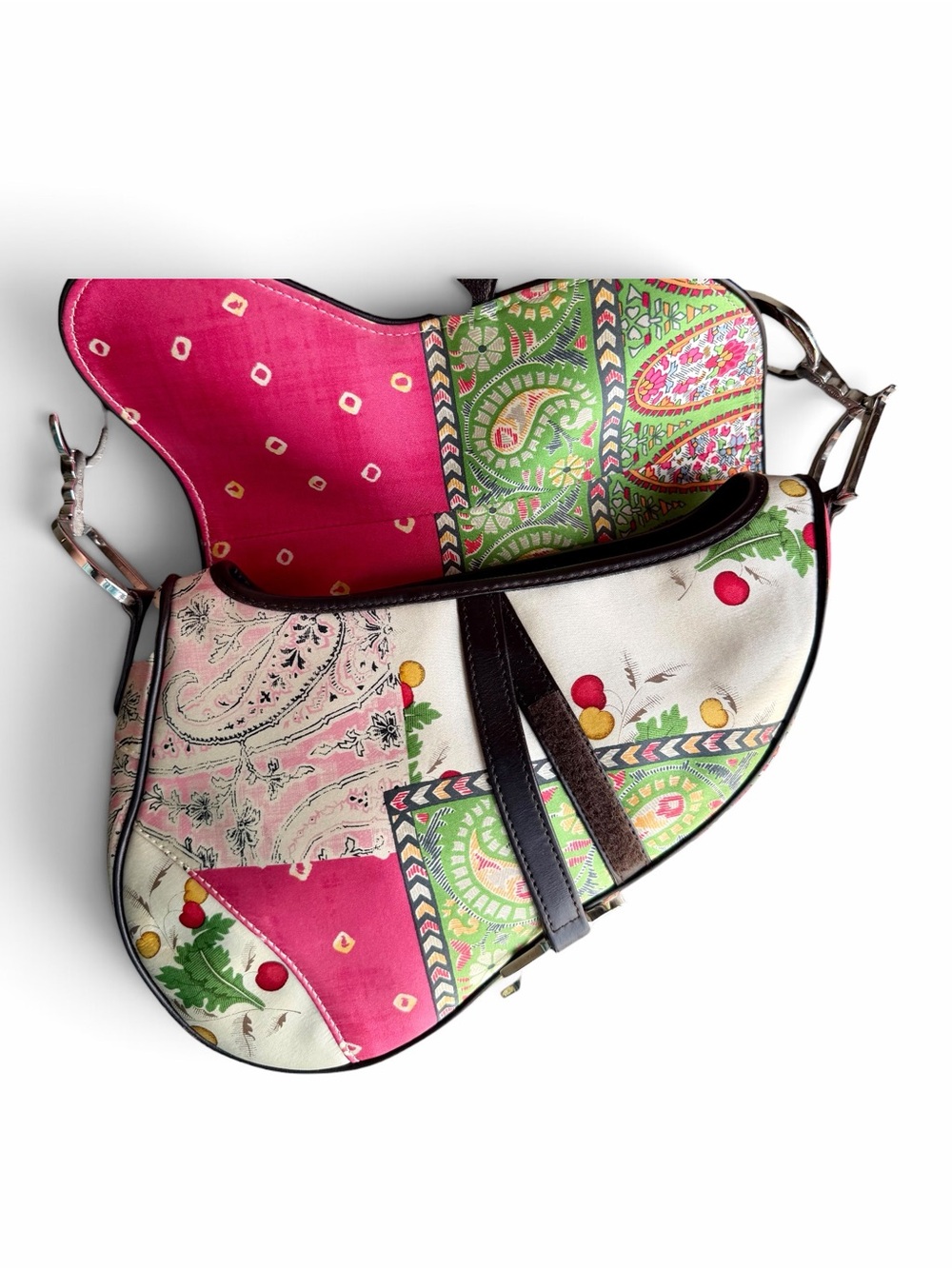 Vintage Christian Dior Paisley Print Saddle Bag - Picture 4 of 7